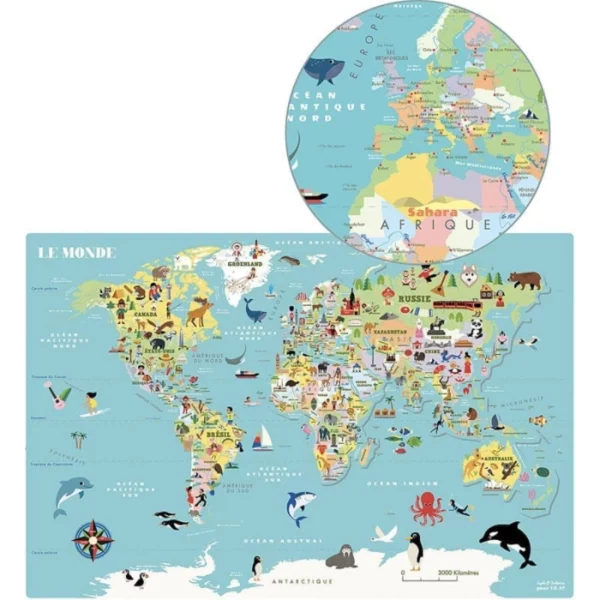 Carte_du_Monde - Puzzle en bois - Magnétique - en bois - jouet éducatif - Ingela P. Arrhenius - - Vilac - France - suisse - jeux reves et jouets - 4