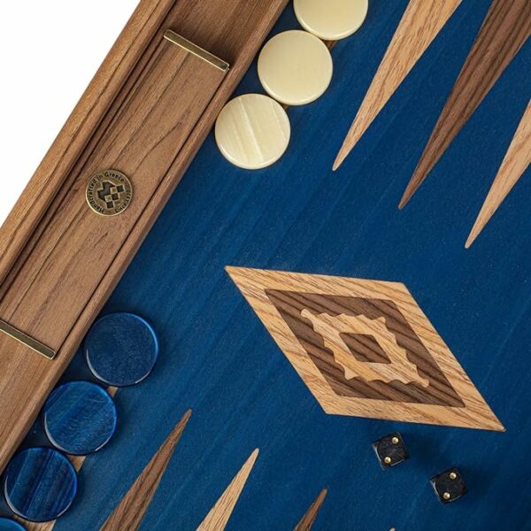 Handmade - American - Blue - Walnut - Inlaid - Backgammon - bk03-3