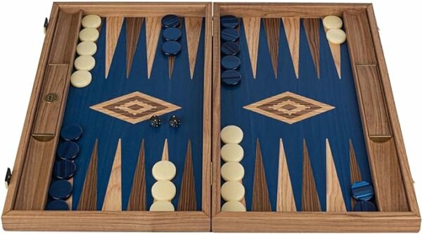 Handmade - American - Blue - Walnut - Inlaid - Backgammon - bk03-3