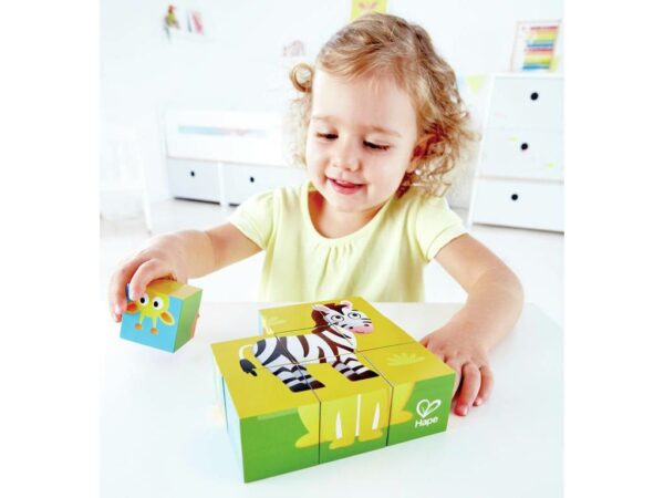 Puzzle cubes animaux de la jungle - Hape - jouets en bois - jouet d'eveil - jouets - enfant - jeux reves et jouets - thonon-les-bains - evian-les-bains - suisse - genève - 2