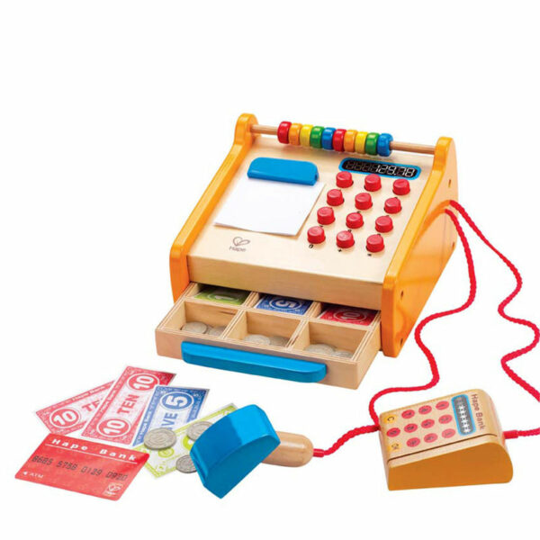 caisse enregistreuse en bois - hape - jouet d'eveil - jouets en bois - jouets - enfant - jeux reves et jouets - thonon-les-bains - evian-les-bains - suisse - genève - 3