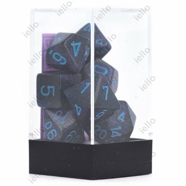 7 dés pour JDR Chessex - Granit - Bleu cobalt