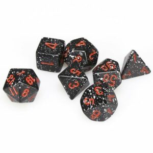7 dés pour JDR Chessex - Granit - Noir et rouge-2