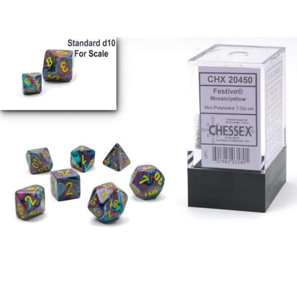 Chessex set de 7 des Festive Mosaic Jaune