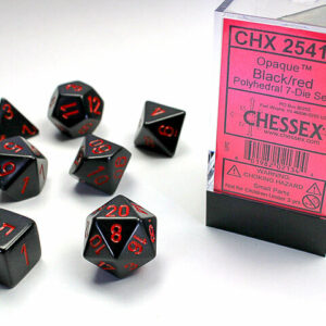 Chessex set de 7 des opaque noir-rouge
