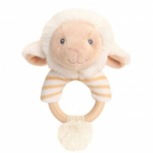 HOCHET - Peluche anneau bois mouton – KeelEco – 14cm