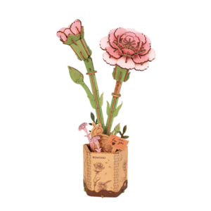 Pink-Carnation-Rowood-maquette-fleur-en-bois