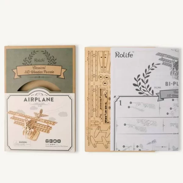 le-biplan-puzzle-3d-mecanique-en-bois-rolife