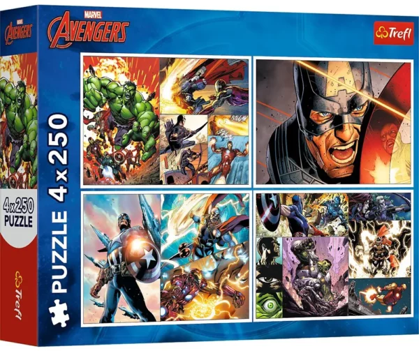 Puzzle - 4x250 pièces - Avengers les jours héroïques - Trefl