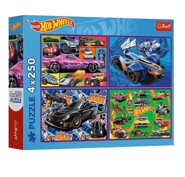 puzzle-trefl--4x250-hot-wheels-racing-cars