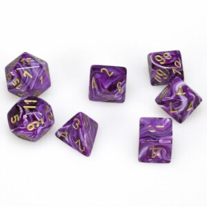 CHESSEX - Set de 7 dés - VORTEX - Violet/Or